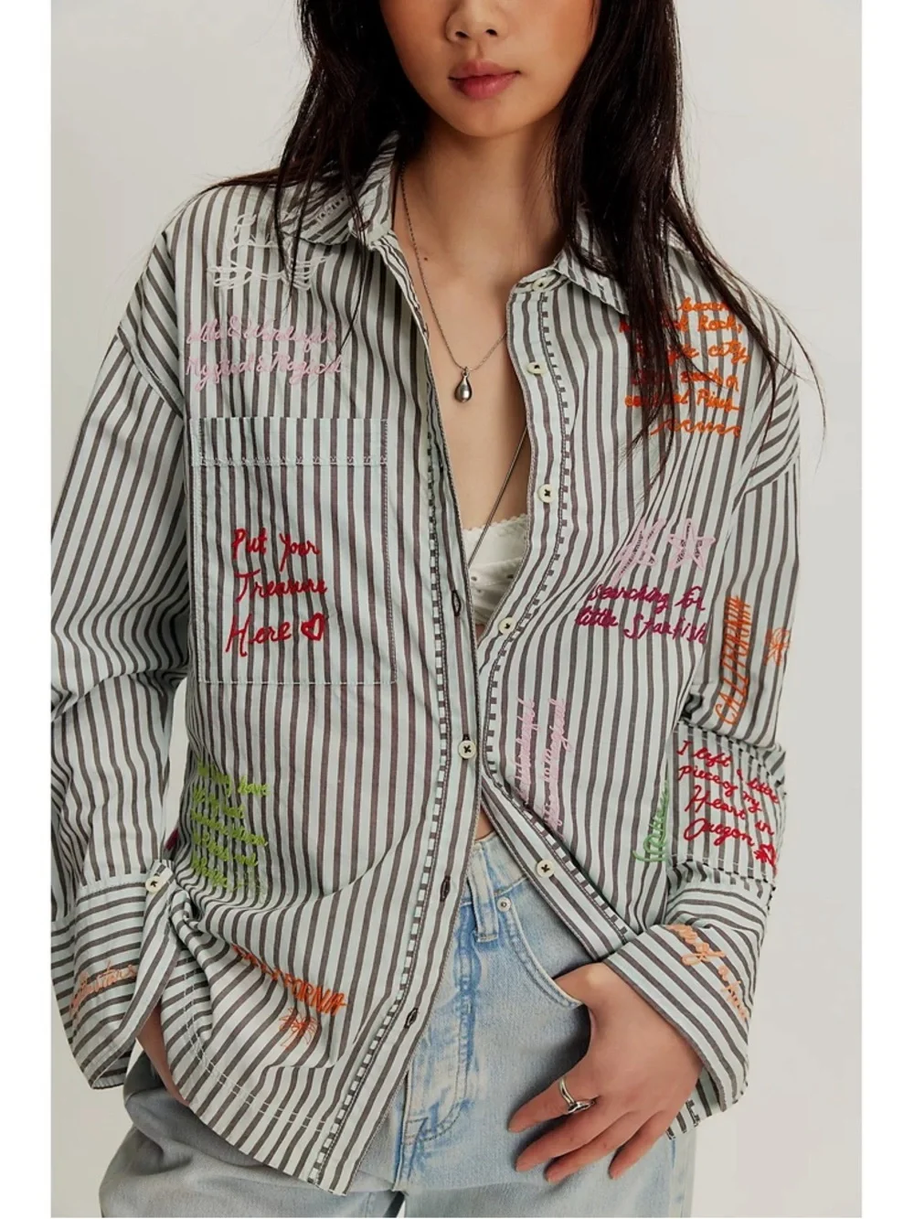 Free People / We The Free - Summer Road Trip Button Down - Picture 1 of 5
